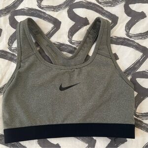Nike Women's Charcoal and Black Sports Bra